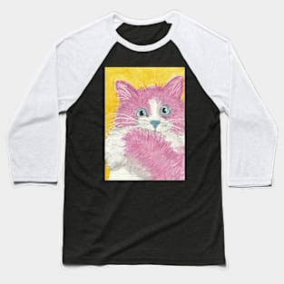 Pink cat art Baseball T-Shirt